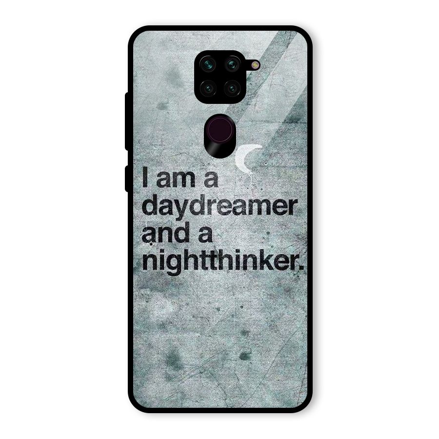 Day Dreamer Night Thinker Glass Back Case for Redmi Note 9