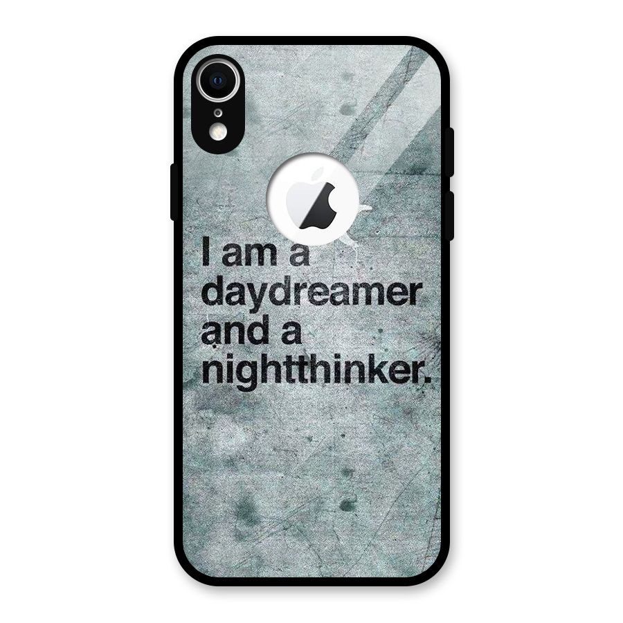 Day Dreamer Night Thinker Glass Back Case for iPhone XR Logo Cut