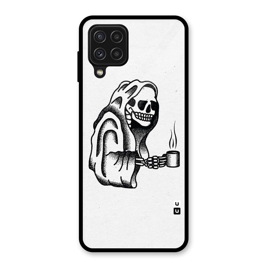 Dead But Coffee Glass Back Case for Galaxy A22 4G