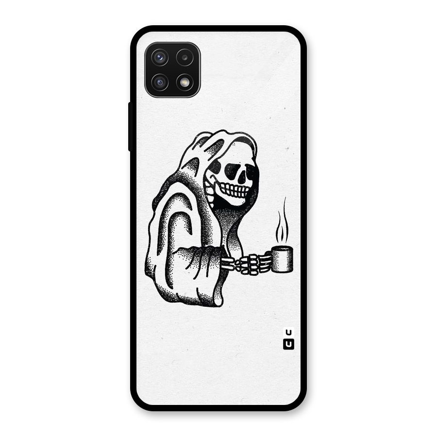 Dead But Coffee Glass Back Case for Galaxy A22 5G