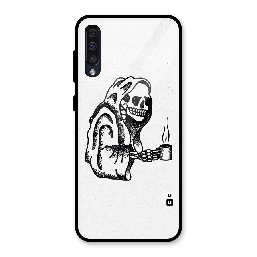 Dead But Coffee Glass Back Case for Galaxy A50