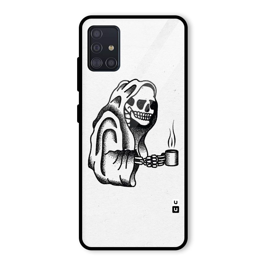 Dead But Coffee Glass Back Case for Galaxy A51