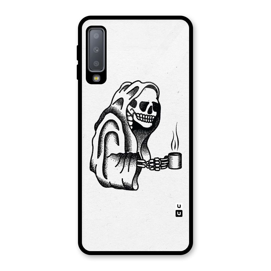 Dead But Coffee Glass Back Case for Galaxy A7 (2018)