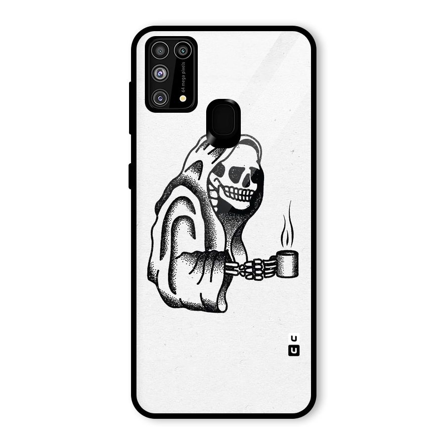 Dead But Coffee Glass Back Case for Galaxy F41
