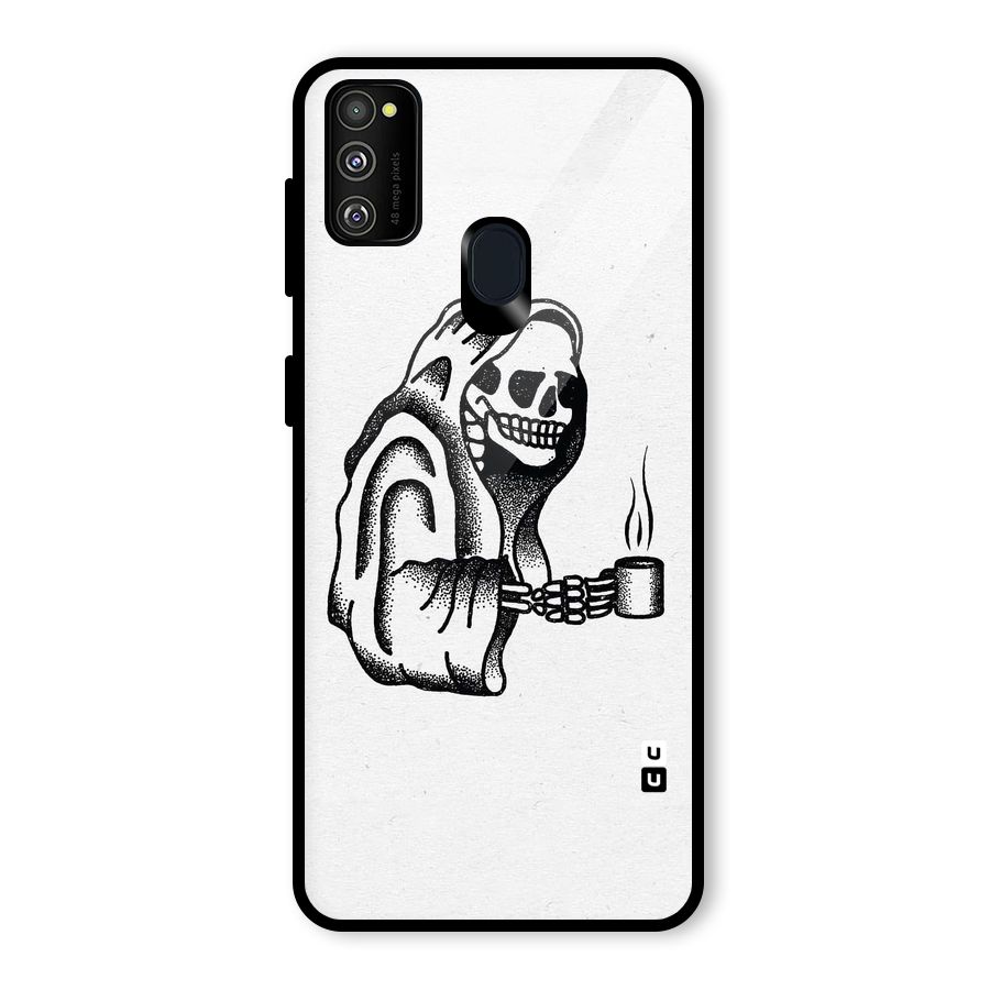 Dead But Coffee Glass Back Case for Galaxy M30s