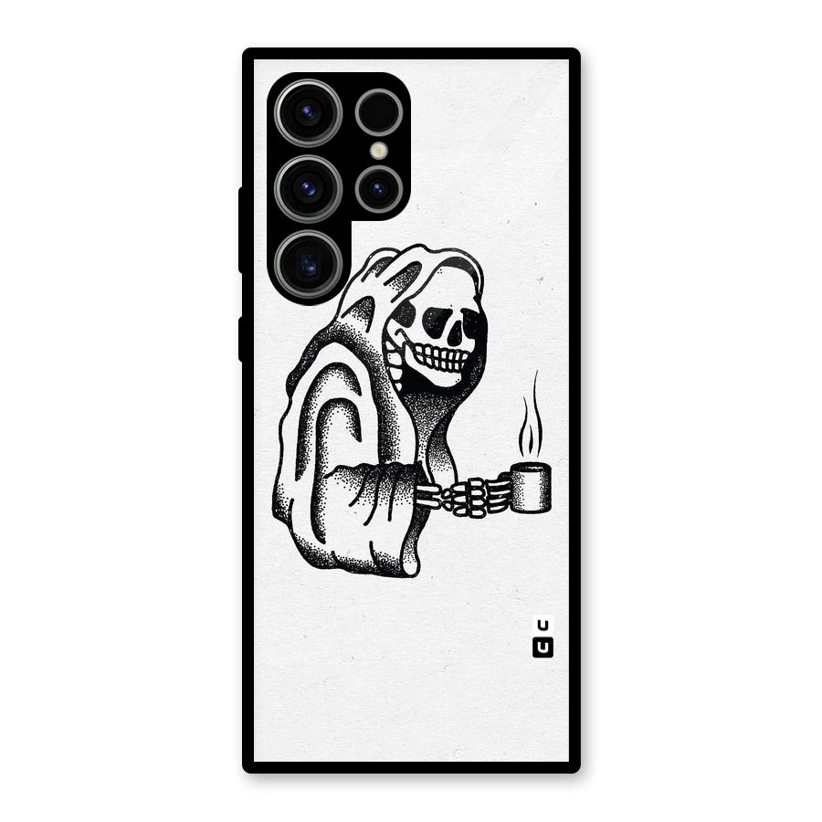 Dead But Coffee Glass Back Case for Galaxy S23 Ultra