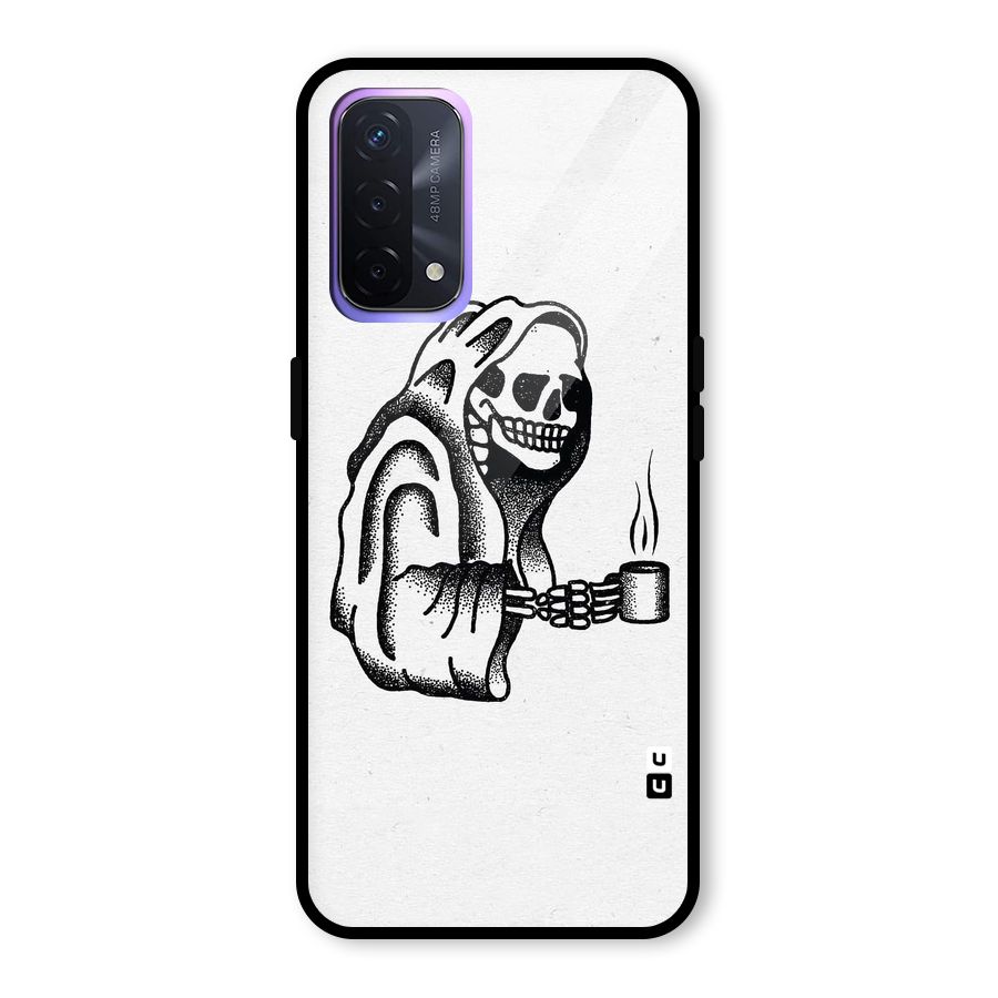 Dead But Coffee Glass Back Case for Oppo A74 5G