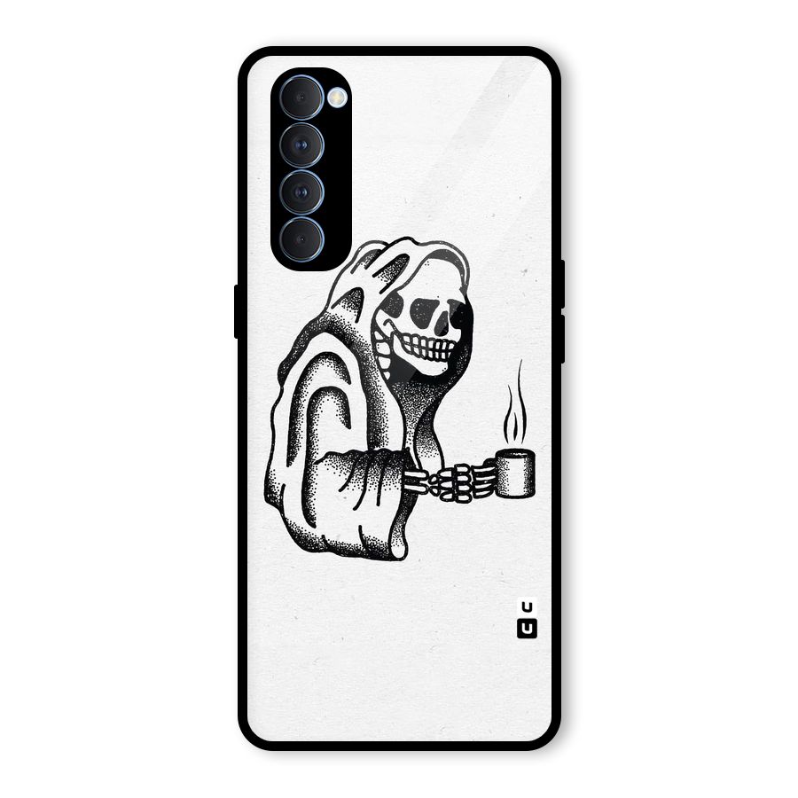 Dead But Coffee Glass Back Case for Oppo Reno4 Pro