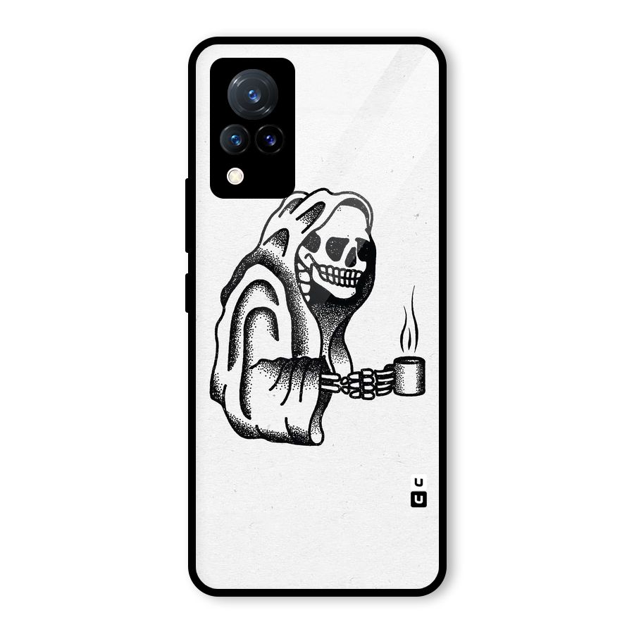 Dead But Coffee Glass Back Case for Vivo V21 5G
