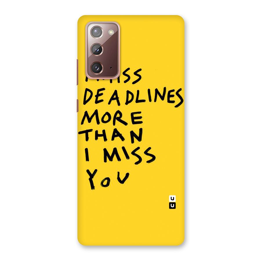 Deadlines Back Case for Galaxy Note 20