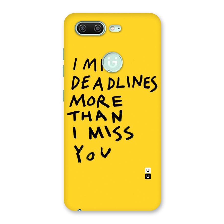 Deadlines Back Case for Gionee S10