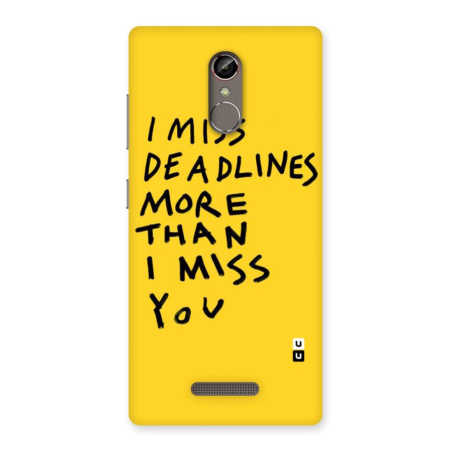 Deadlines Back Case for Gionee S6s