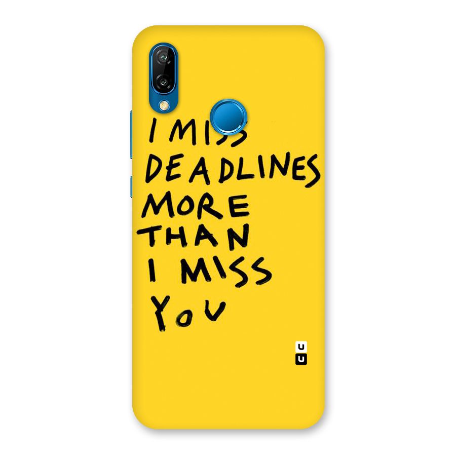 Deadlines Back Case for Huawei P20 Lite