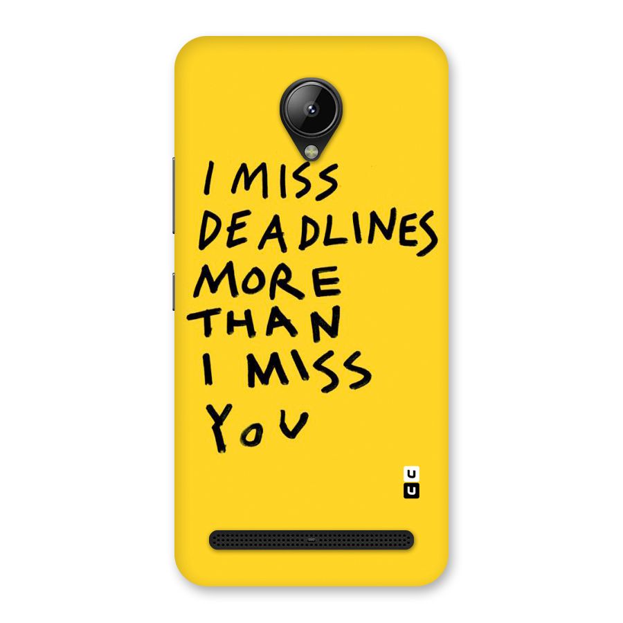 Deadlines Back Case for Lenovo C2