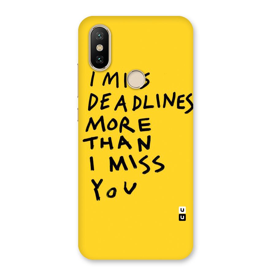 Deadlines Back Case for Mi A2