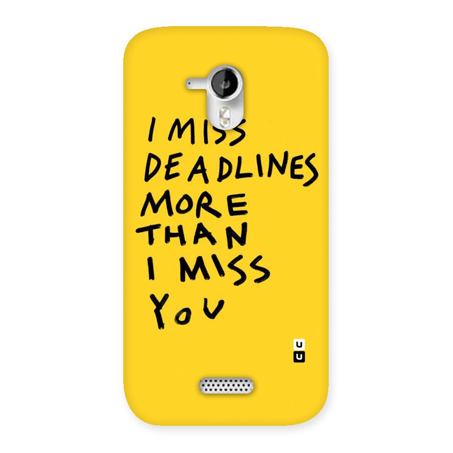 Deadlines Back Case for Micromax Canvas HD A116