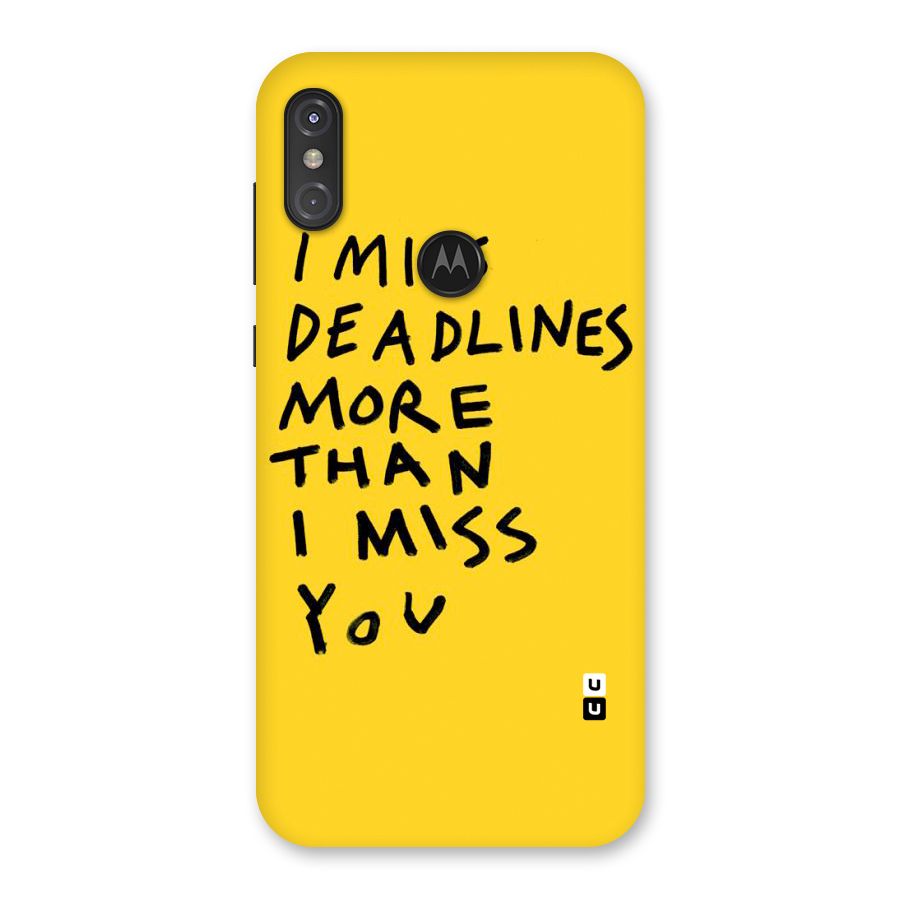 Deadlines Back Case for Motorola One Power