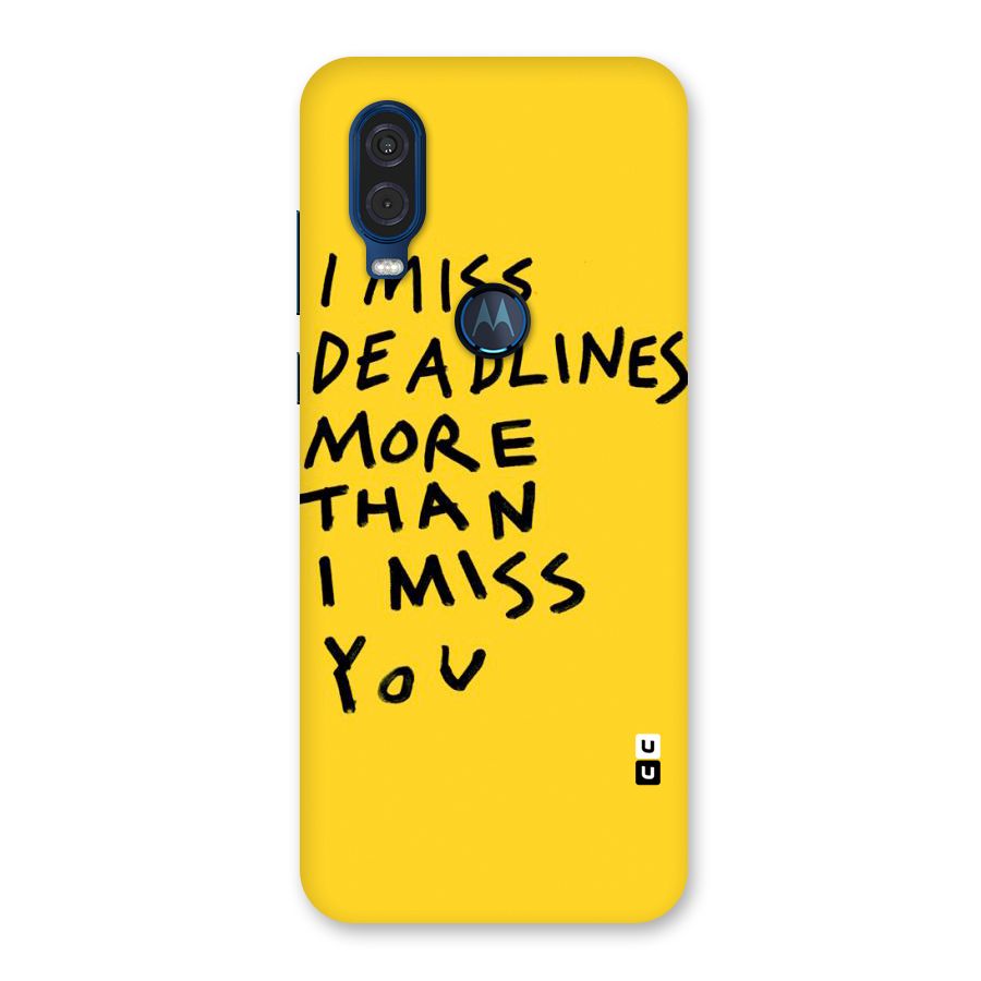 Deadlines Back Case for Motorola One Vision