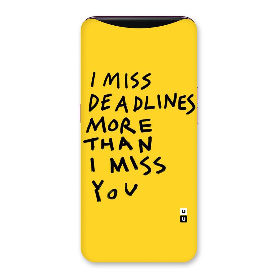 Deadlines Back Case for Oppo Find X