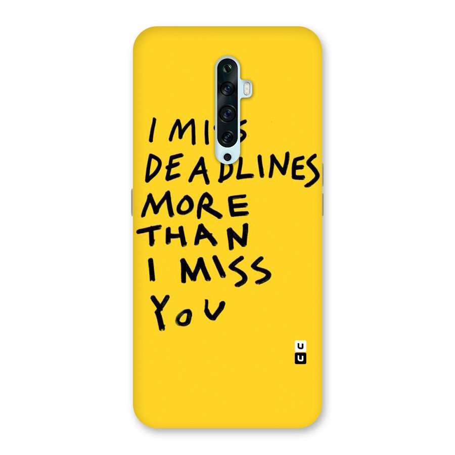 Deadlines Back Case for Oppo Reno2 F