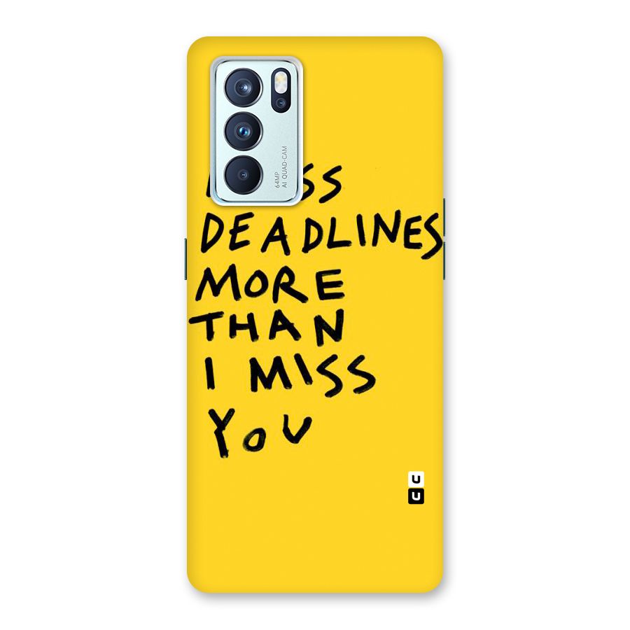 Deadlines Back Case for Oppo Reno6 Pro 5G