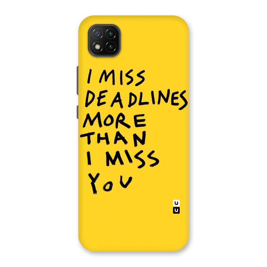 Deadlines Back Case for Poco C3