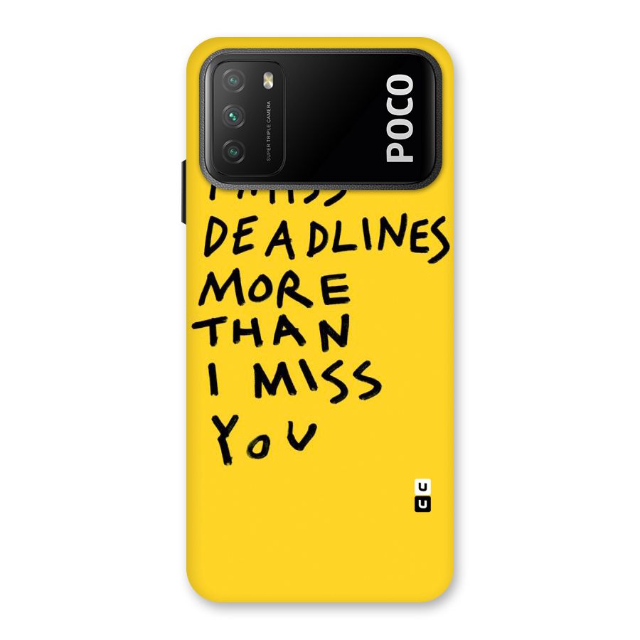 Deadlines Back Case for Poco M3