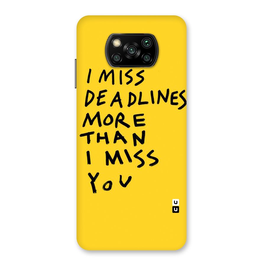 Deadlines Back Case for Poco X3