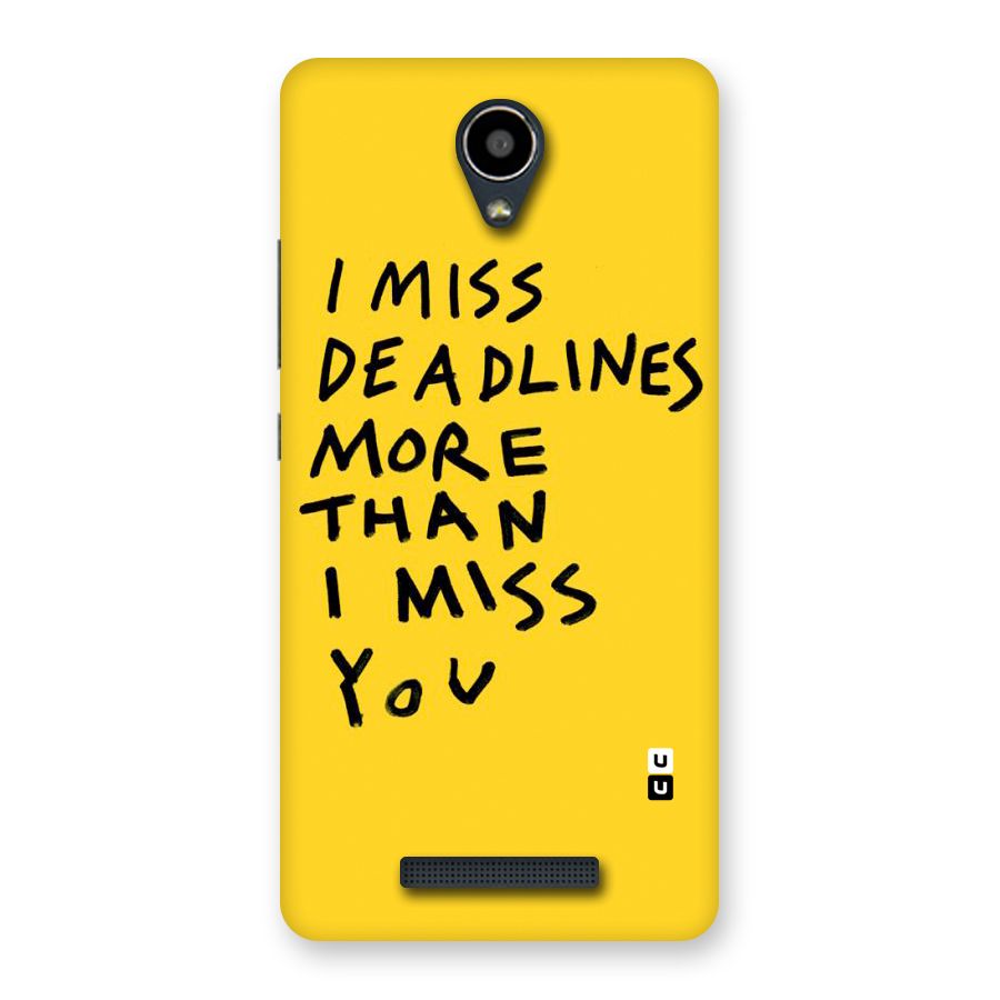 Deadlines Back Case for Redmi Note 2