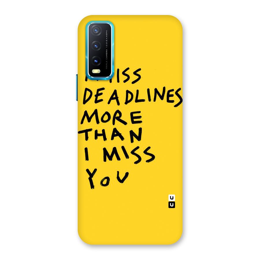 Deadlines Back Case for Vivo Y20G