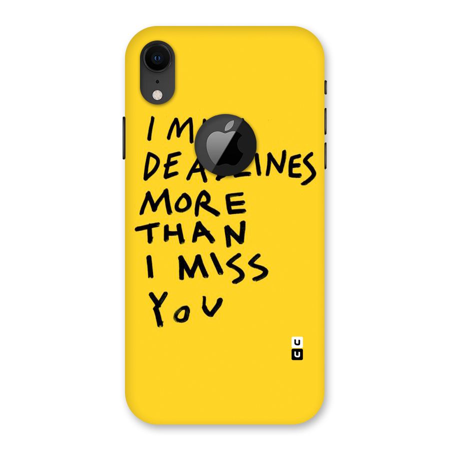 Deadlines Back Case for iPhone XR Logo Cut