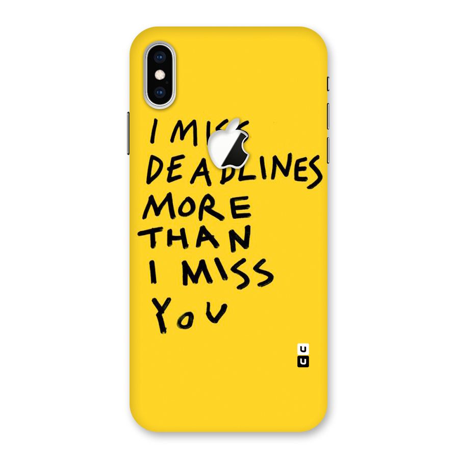 Deadlines Back Case for iPhone XS Max Apple Cut