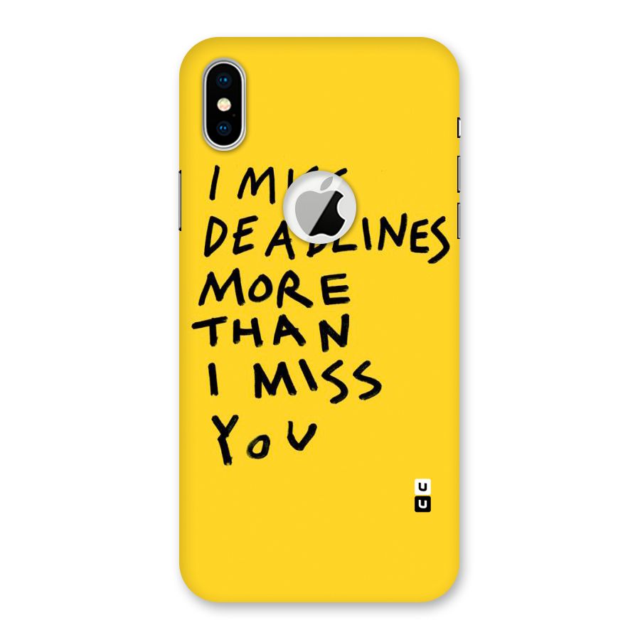 Deadlines Back Case for iPhone X Logo Cut