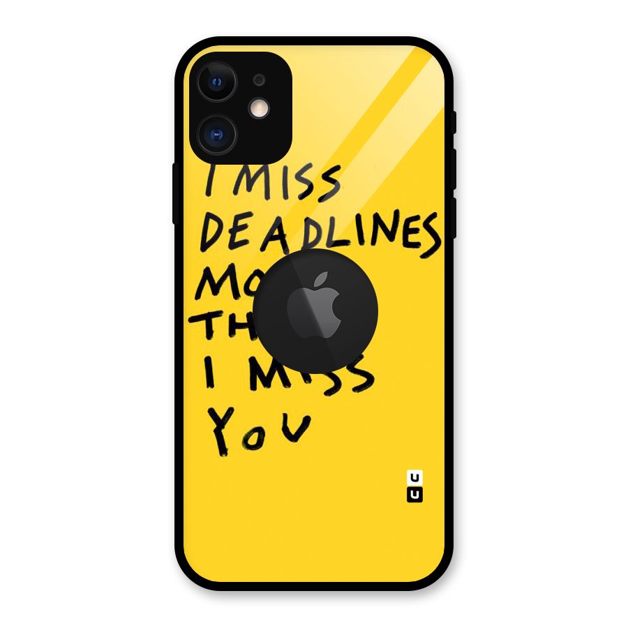 Deadlines Glass Back Case for iPhone 11 Logo Cut