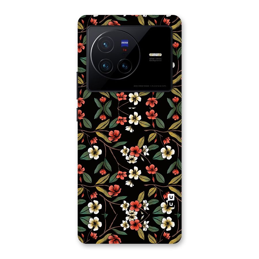 Decorative Florals Pattern Back Case for Vivo X80