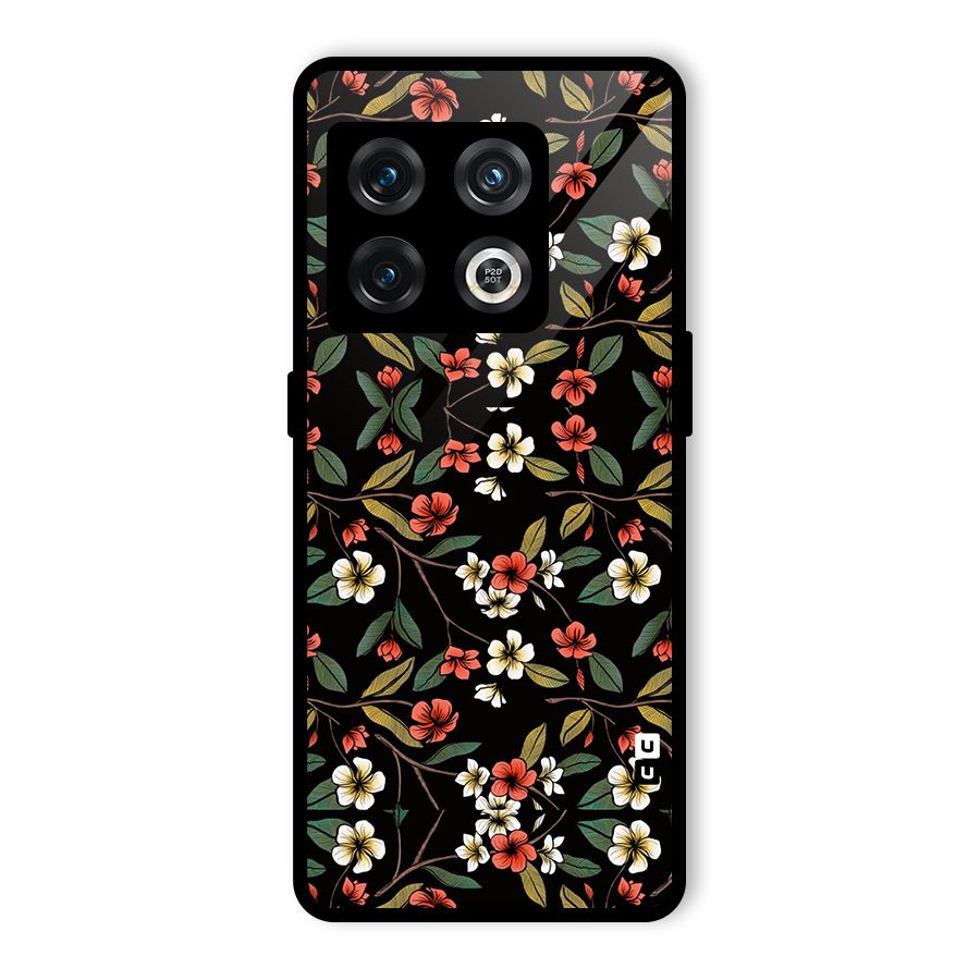 Decorative Florals Pattern Glass Back Case for OnePlus 10 Pro 5G