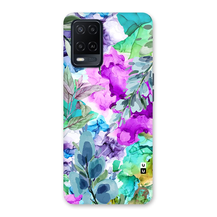 Decorative Florals Printed Back Case for Oppo A54