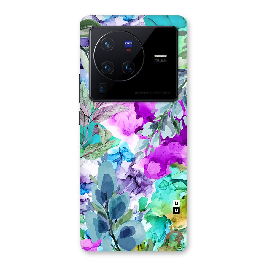 Decorative Florals Printed Back Case for Vivo X80 Pro