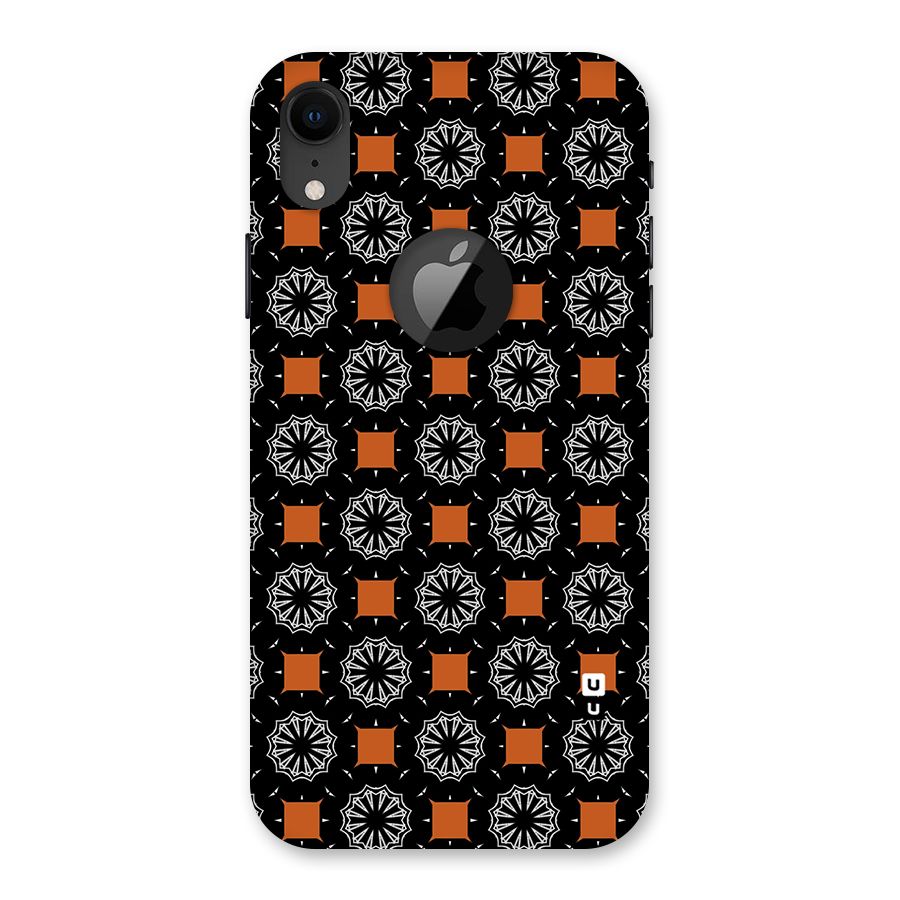 Decorative Wrapping Pattern Back Case for iPhone XR Logo Cut