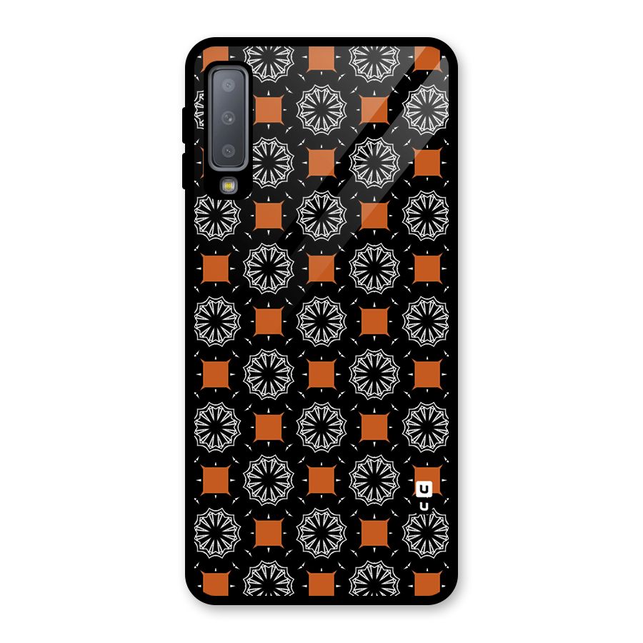 Decorative Wrapping Pattern Glass Back Case for Galaxy A7 (2018)