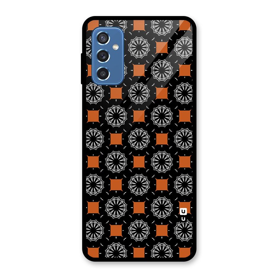 Decorative Wrapping Pattern Glass Back Case for Galaxy M52 5G