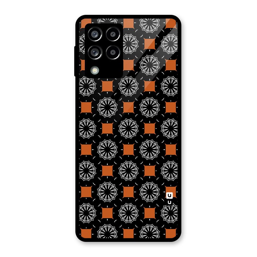 Decorative Wrapping Pattern Glass Back Case for Galaxy M53 5G