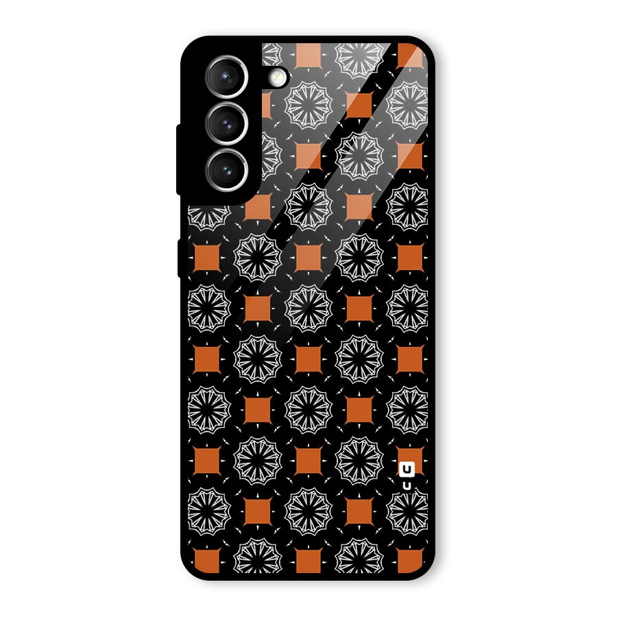 Decorative Wrapping Pattern Glass Back Case for Galaxy S21 5G