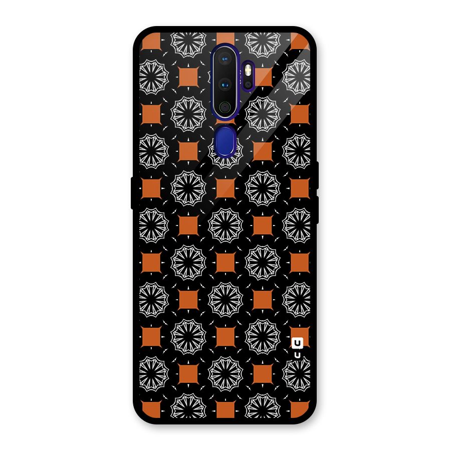 Decorative Wrapping Pattern Glass Back Case for Oppo A9 (2020)