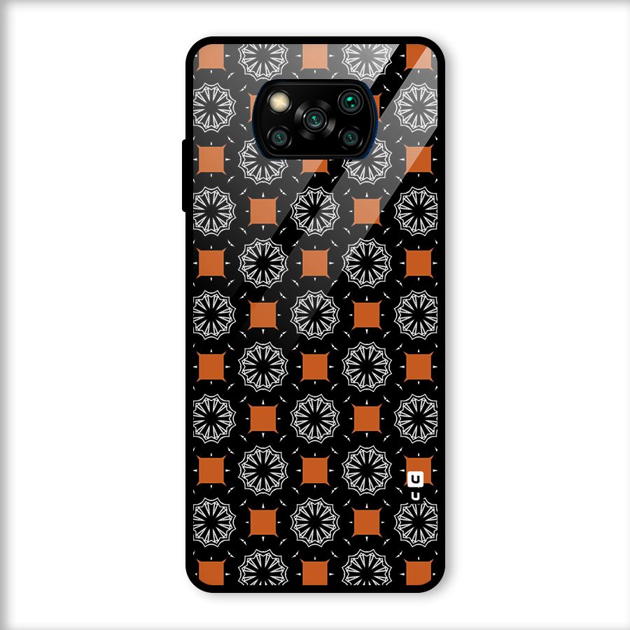 Decorative Wrapping Pattern Glass Back Case for Poco X3