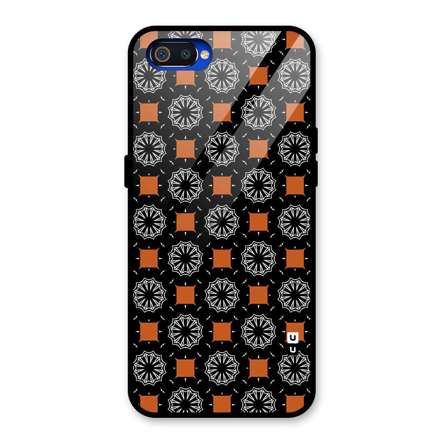 Decorative Wrapping Pattern Glass Back Case for Realme C2