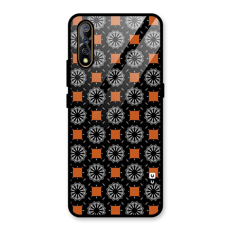 Decorative Wrapping Pattern Glass Back Case for Vivo S1