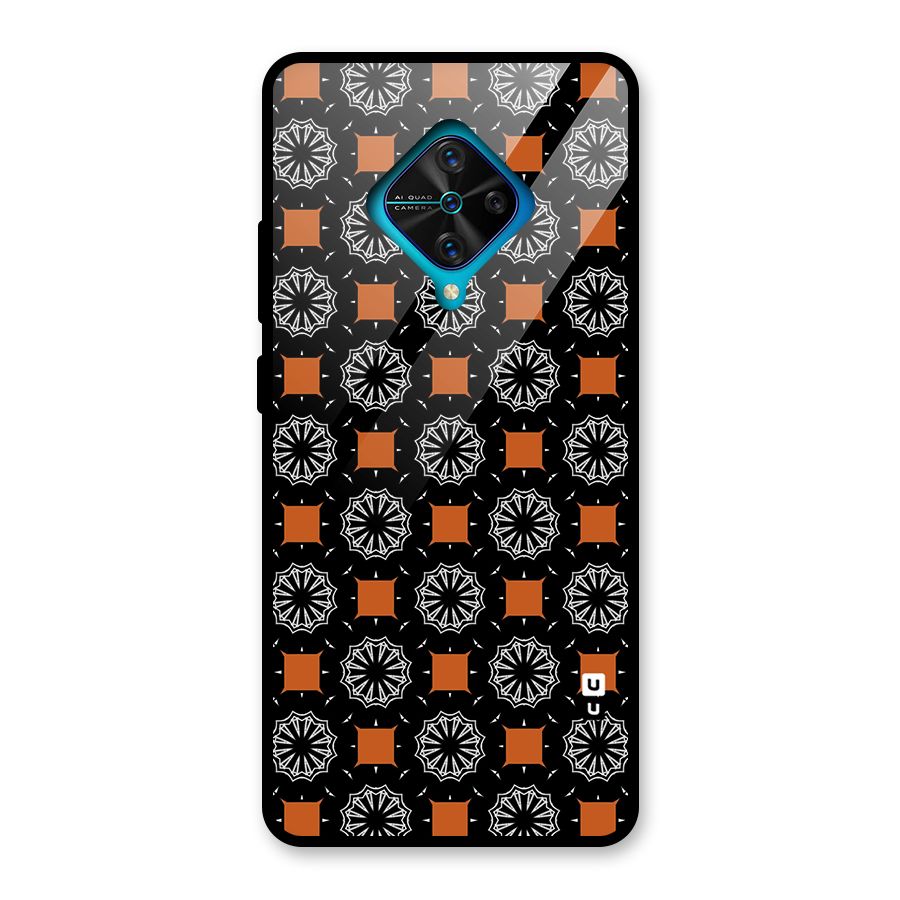 Decorative Wrapping Pattern Glass Back Case for Vivo S1 Pro