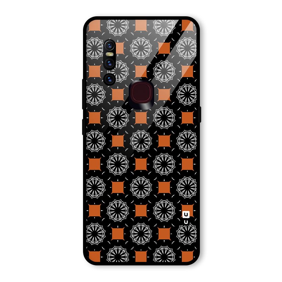 Decorative Wrapping Pattern Glass Back Case for Vivo V15