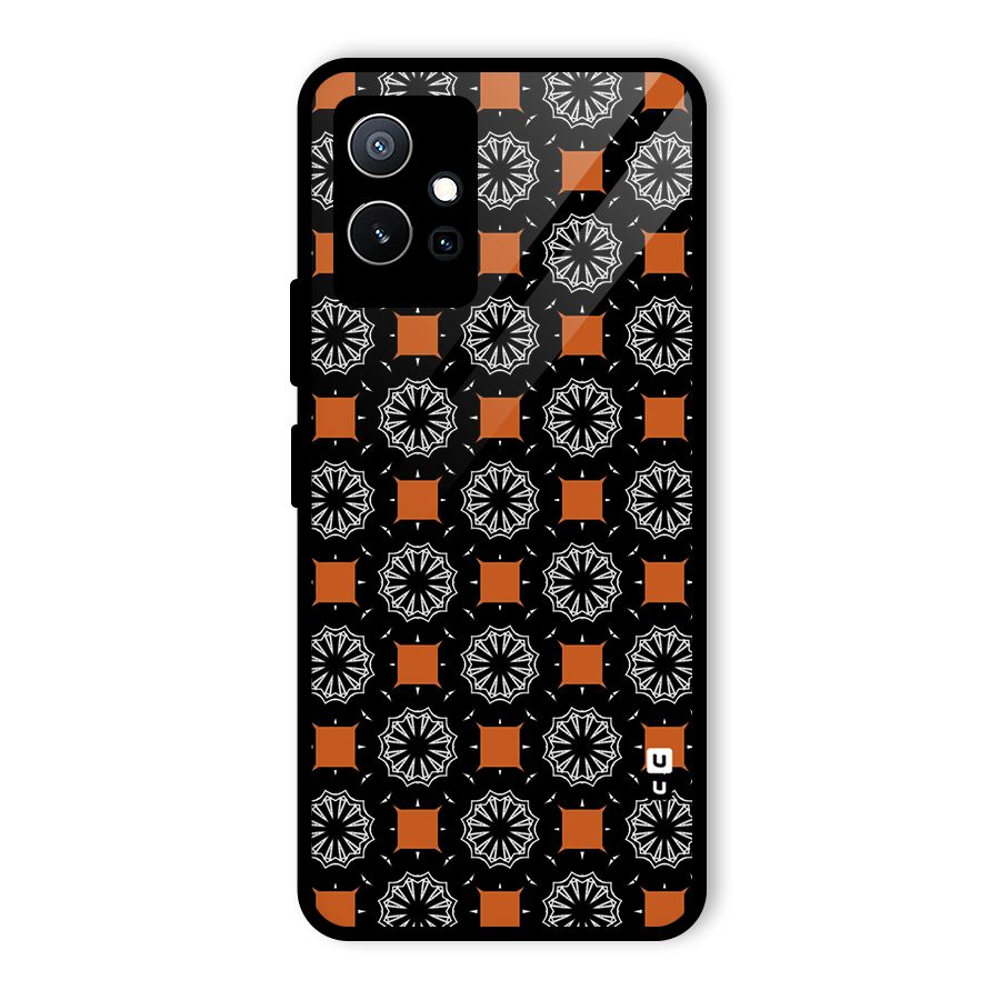 Decorative Wrapping Pattern Glass Back Case for Vivo Y75 5G